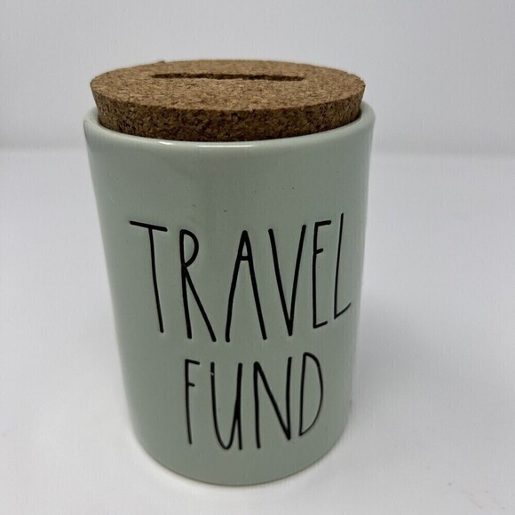 Rae Dunn Travel Fund Coin Bank Change Jar Camping/Travel Set Happy Camper Mug - Picture 6 of 14